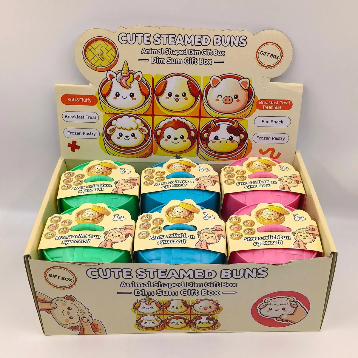 Crunchy Block-Filled Animal Bun Squishy Stress Toy