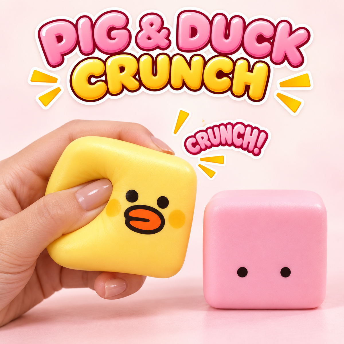 Pig & Duck Crunch ASMR Squishy Cubes
