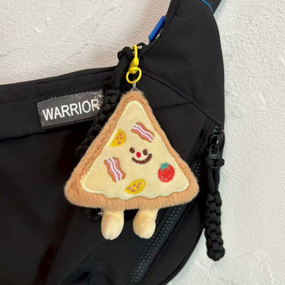 Plush Fuzzy Cute pizza Keychain Bag Charm