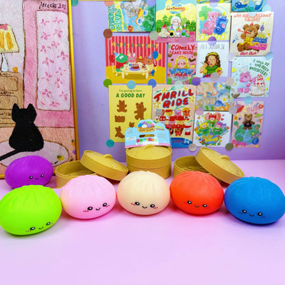 Solid Color Dumpling Shape Squishy Slow Rising Stress Toy