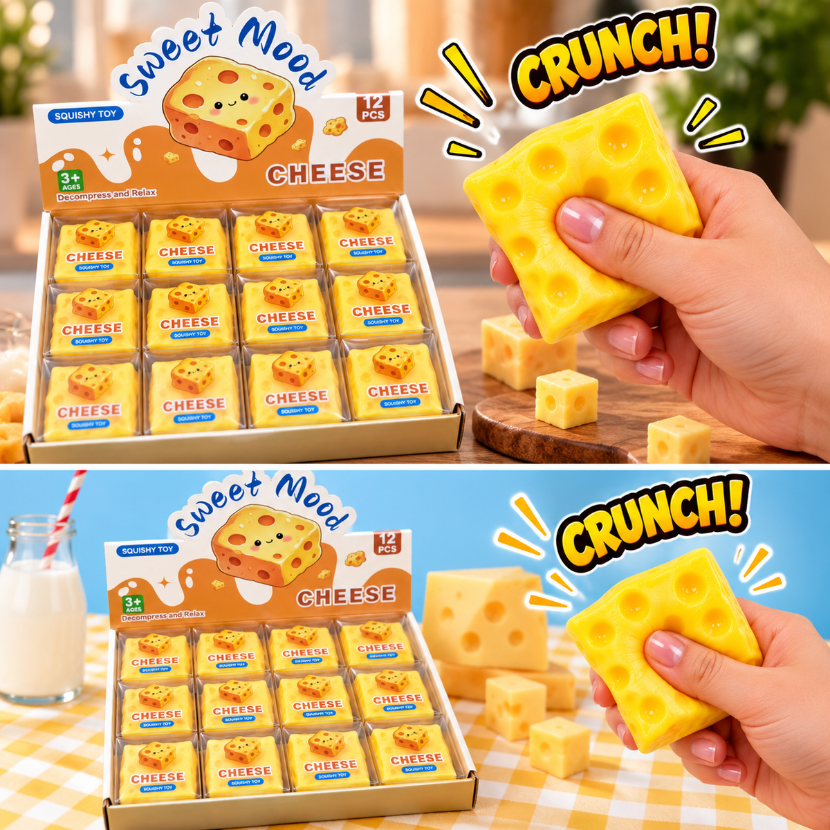 Crunchy Cheese ASMR Squishy — Individually Boxed