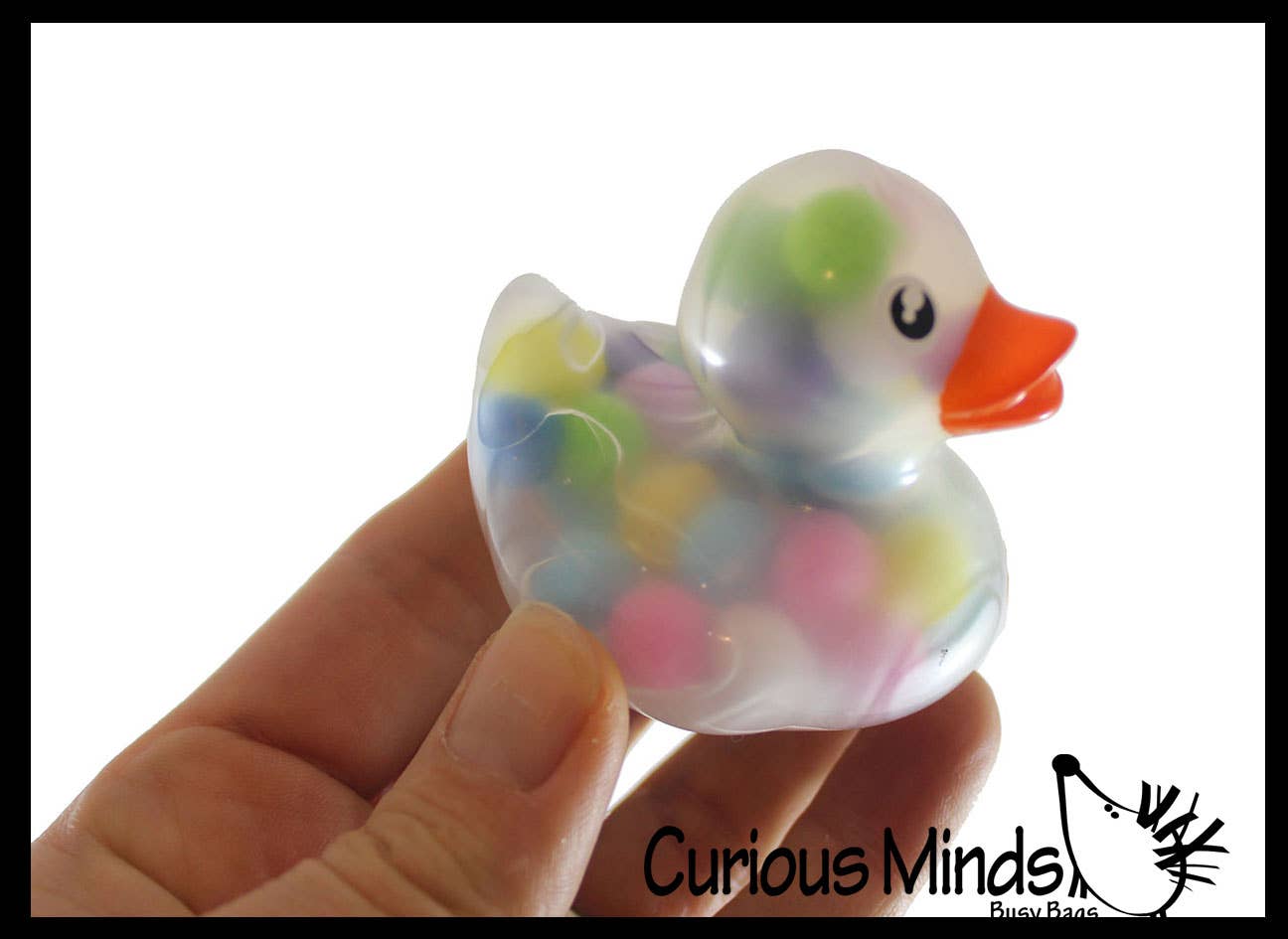 1 Pom Pom Filled Regular 2" Rubber Ducks - Rubber Duckies -