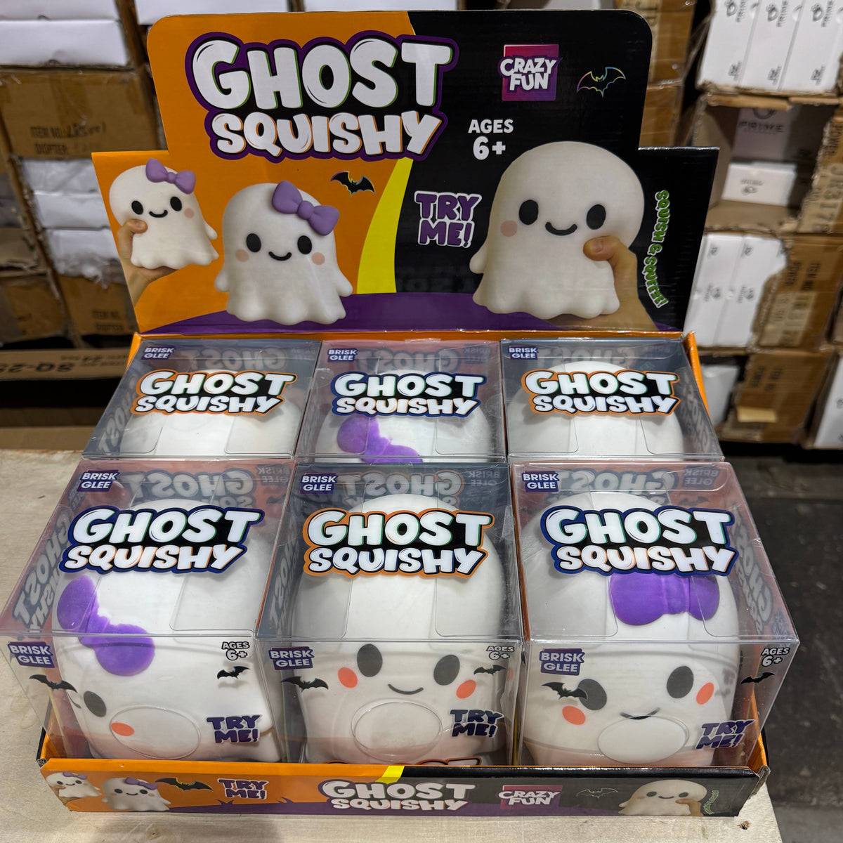 JUMBO Ghost Squishy 6/pk | BR015