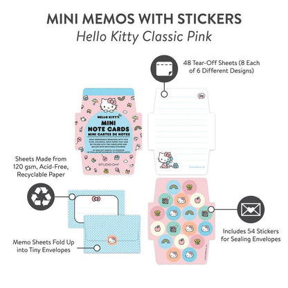 Hello Kitty Classic Pink Mini Note Cards with Stickers