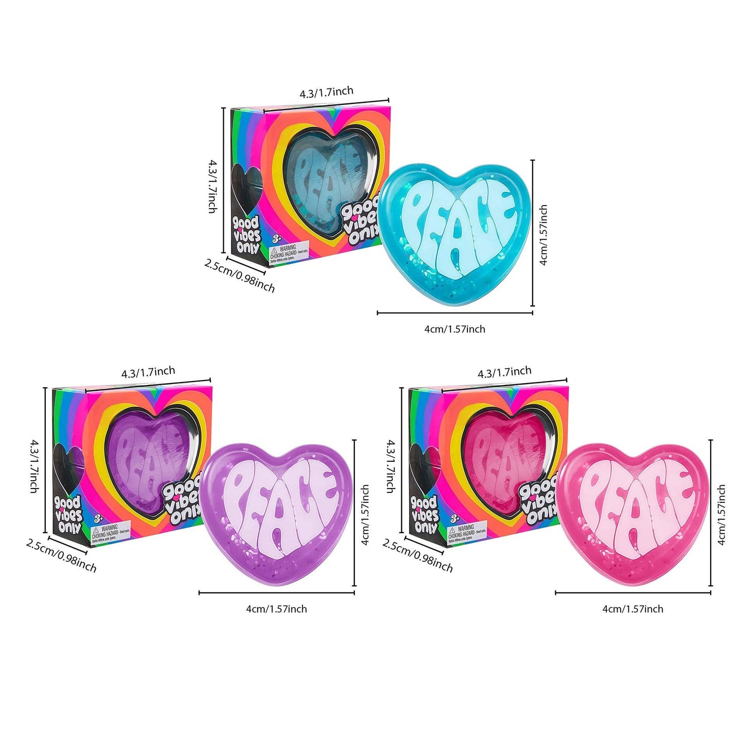 Glitter Heart Squishy Soft Stress Relief Toy Slow Rising
