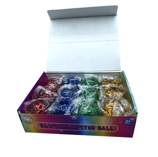Glitter Squishy Ball 12 CT Counter Display