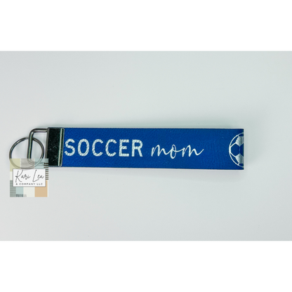 Leather Wristlet - Soccer Mom (Blue/Silver)|8404