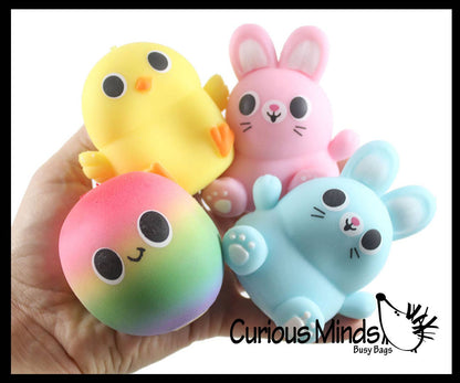 1 Easter Themed Creamy Doh Filled Squeeze Stress Balls - Chi
