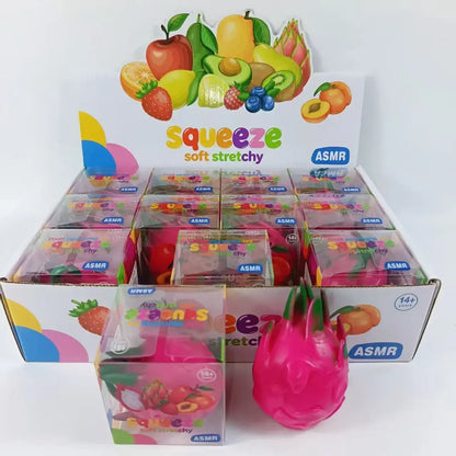 Crunchy Block-Filled Dragon Fruit Squishy Toy