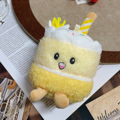 Creative birthday cake plush toy keychain charm gift