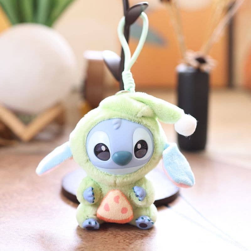 Cute Stitch inspired plush keychain bag charm