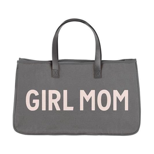 Grey Canvas Tote - Girl Mom