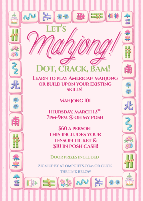 Mahjong 101 Class-March 12th 7-9