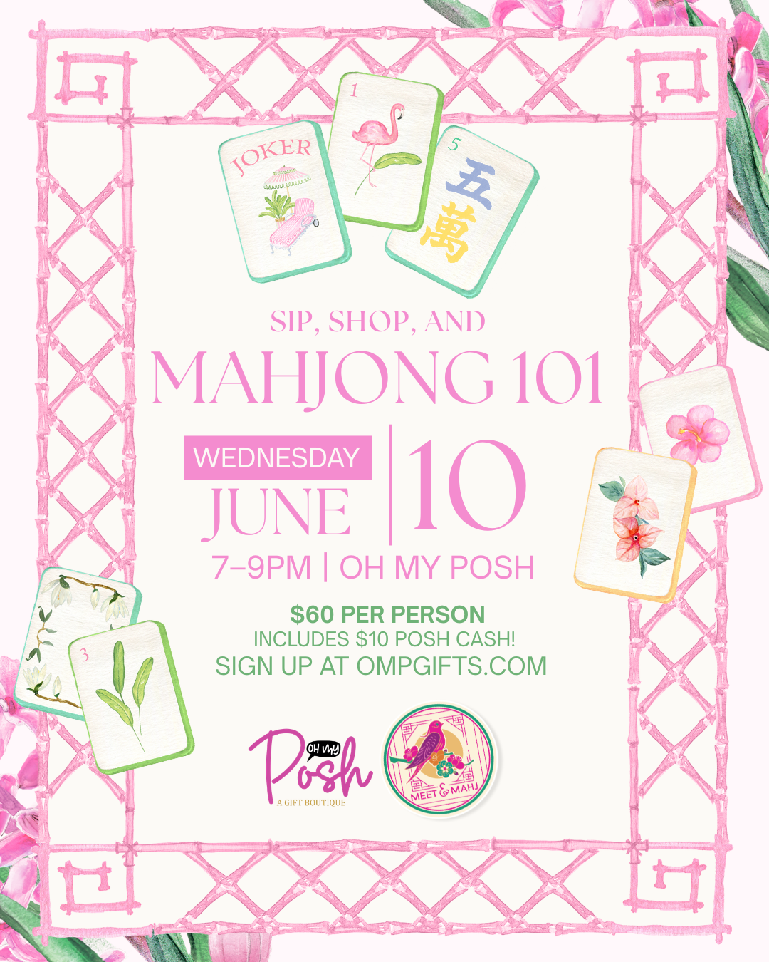 MAHJONG 101 -JUNE 10th -7pm-9pm