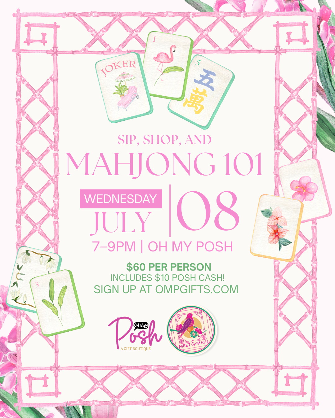 Mahjong 101-Wednesday- July 8th 7pm-9pm