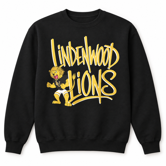 Lindenwood Lions Mascot Graphic Crewneck Sweatshirt