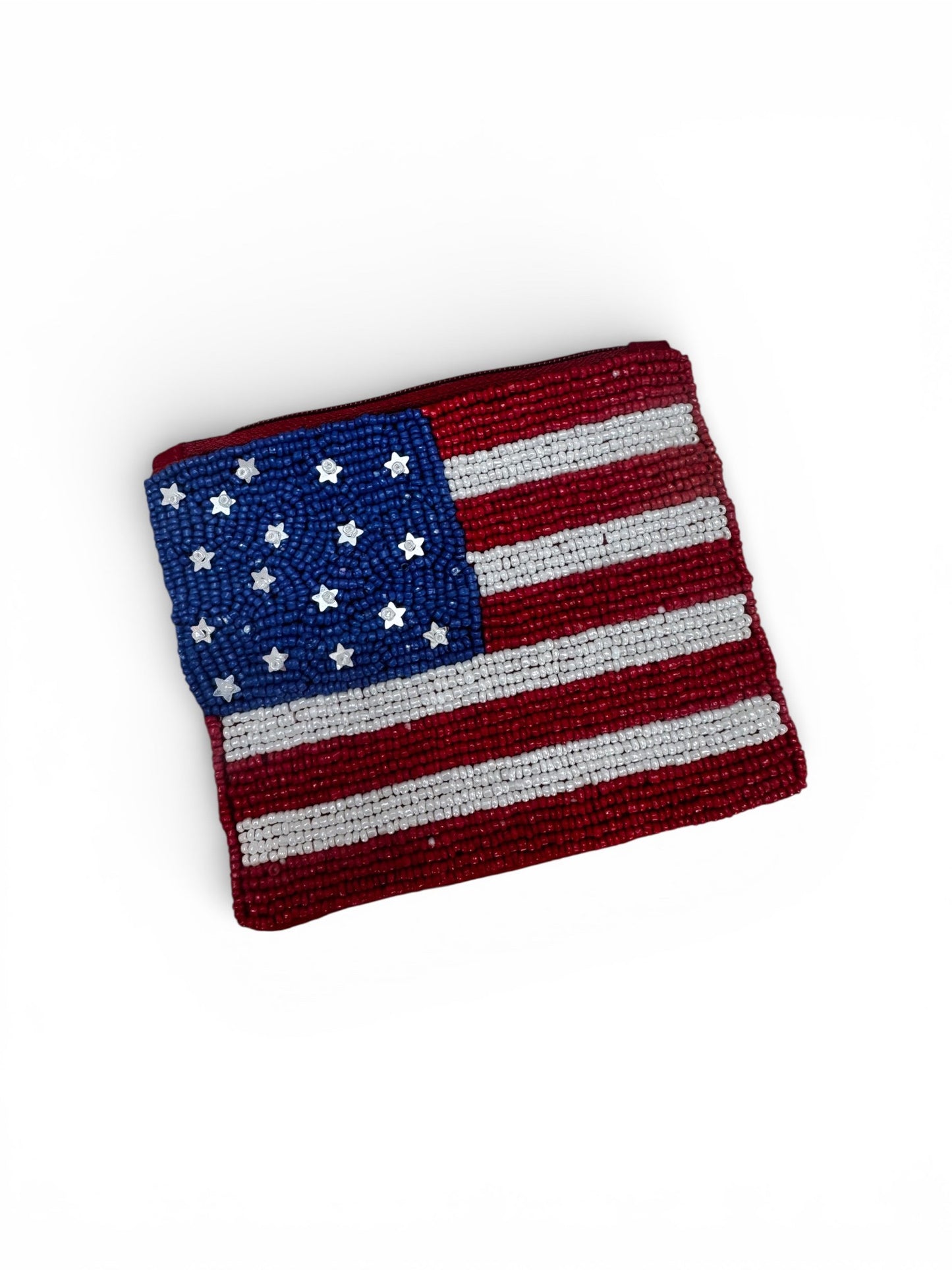 Beaded Coin Bag-American Flag