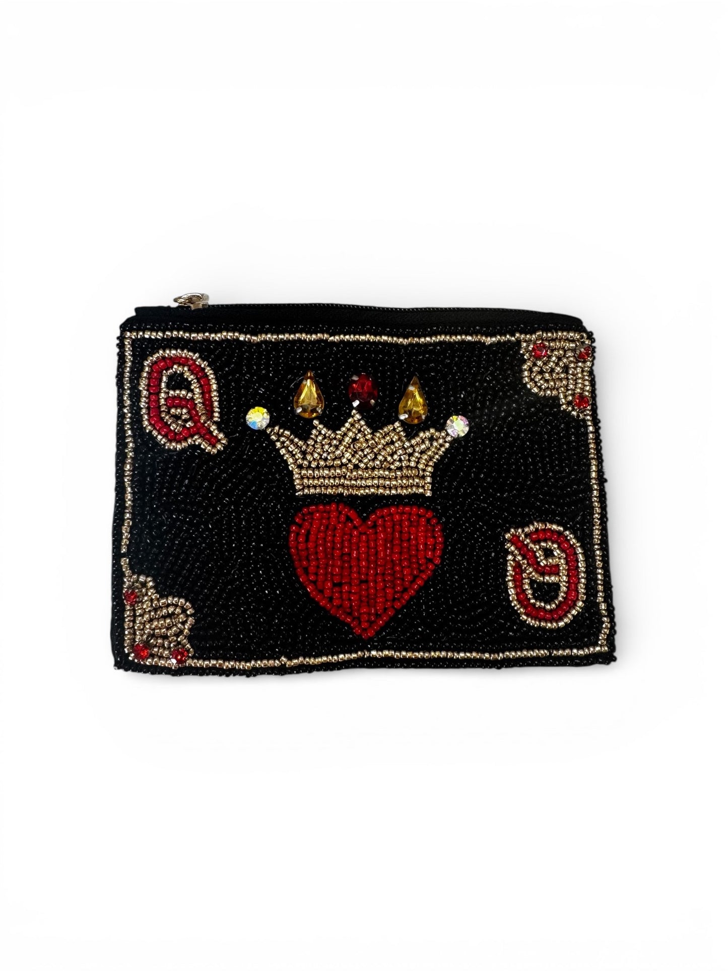 Beaded Coin Bag-Queen of Hearts