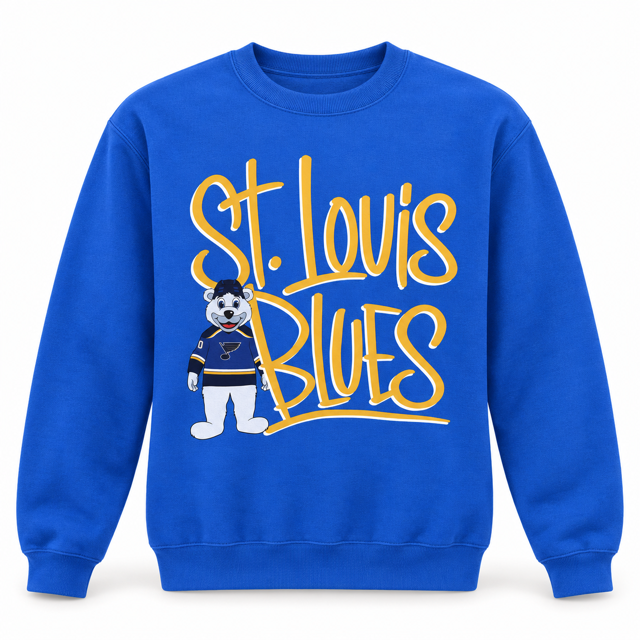 STL Blues Mascot Graphic Crewneck Sweatshirt