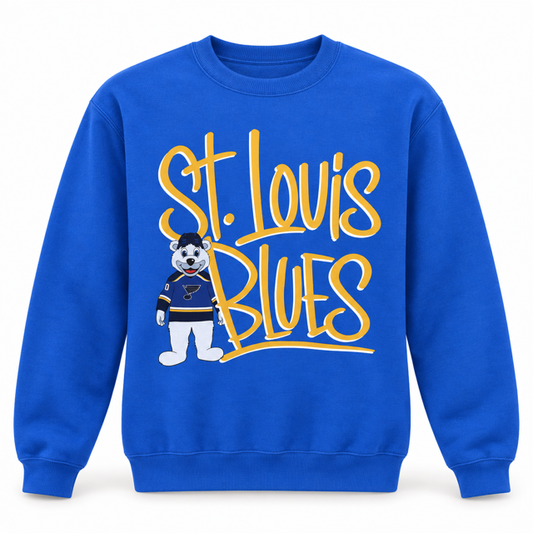 STL Blues Mascot Graphic Crewneck Sweatshirt