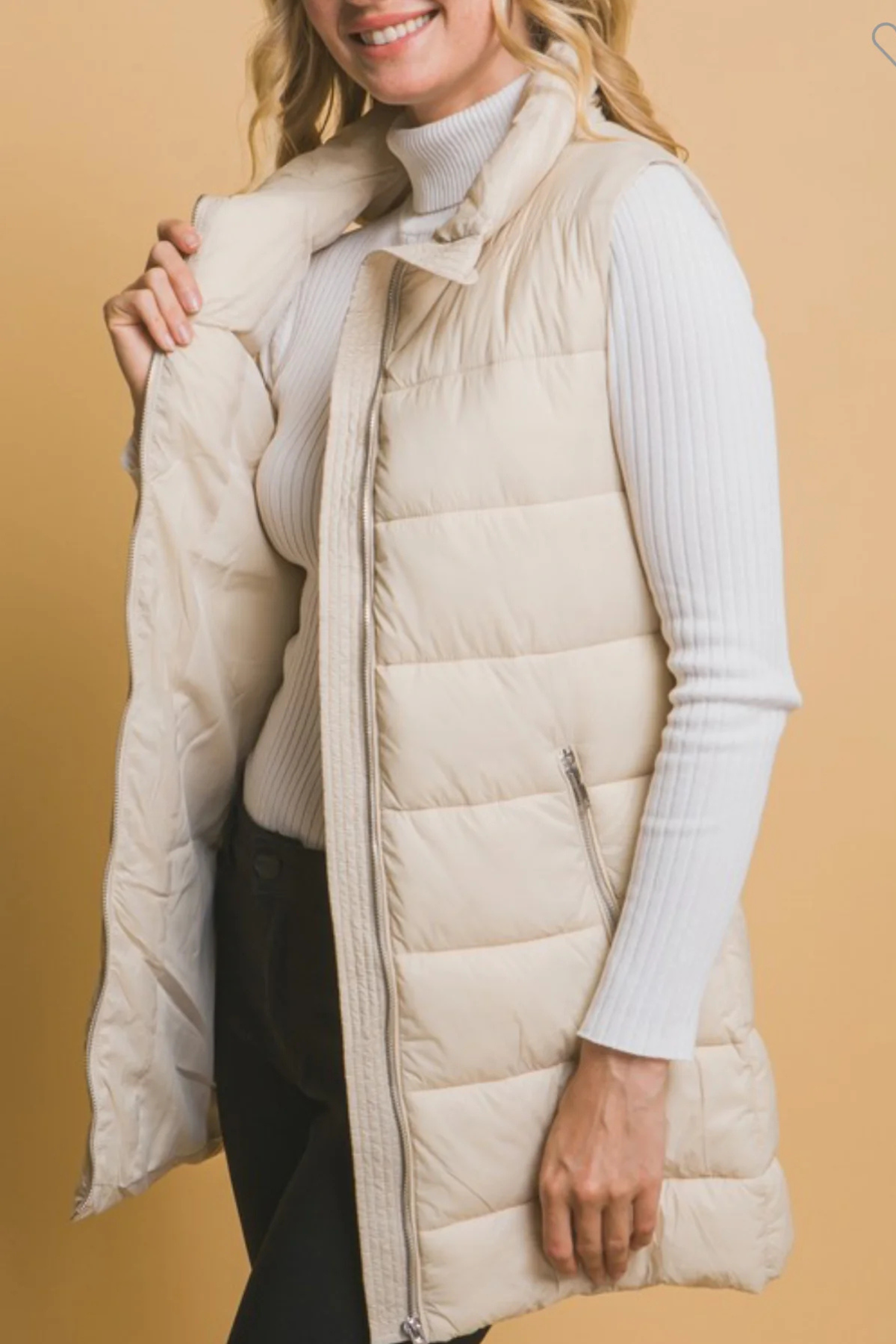 Sleevess Longline Puffer Vest