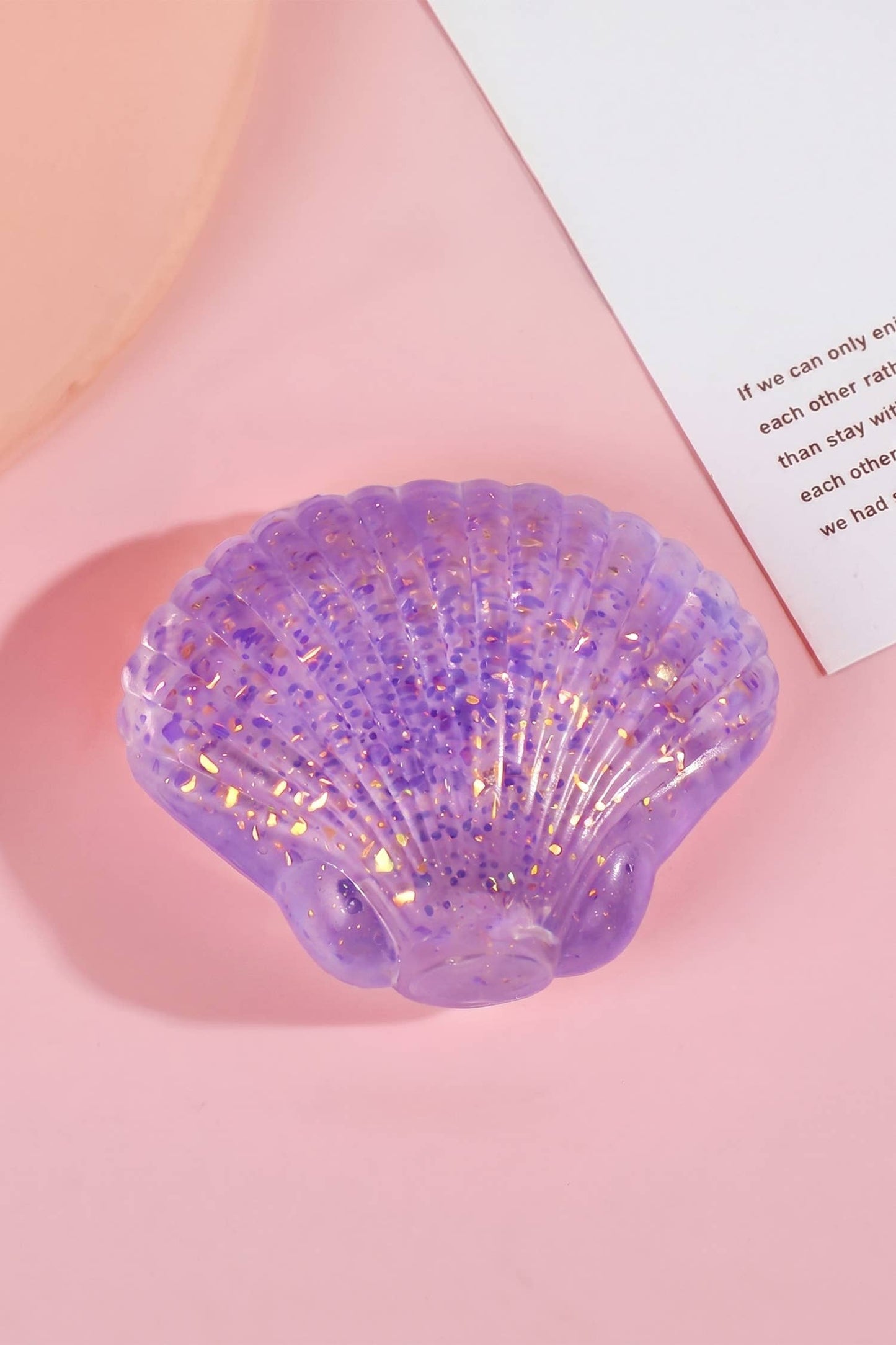 Seashell Shaped Glitter Squishy Stress Relief Squeeze Toy