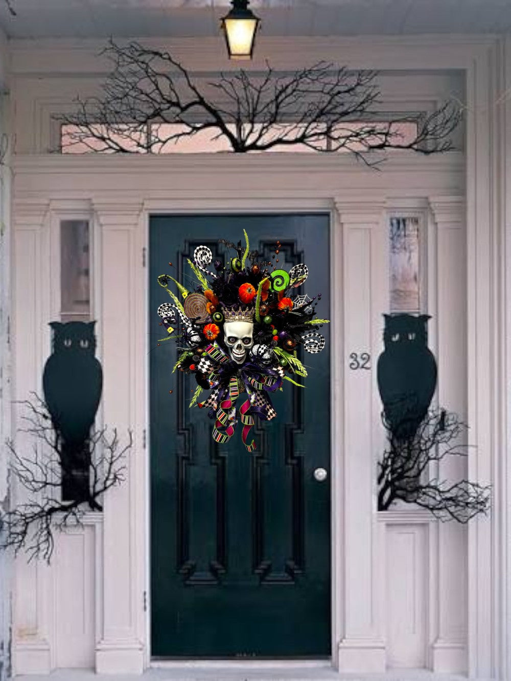 QUEEN OF HALLOWEEN DELUXE XL SKULL WREATH 35x39|9480