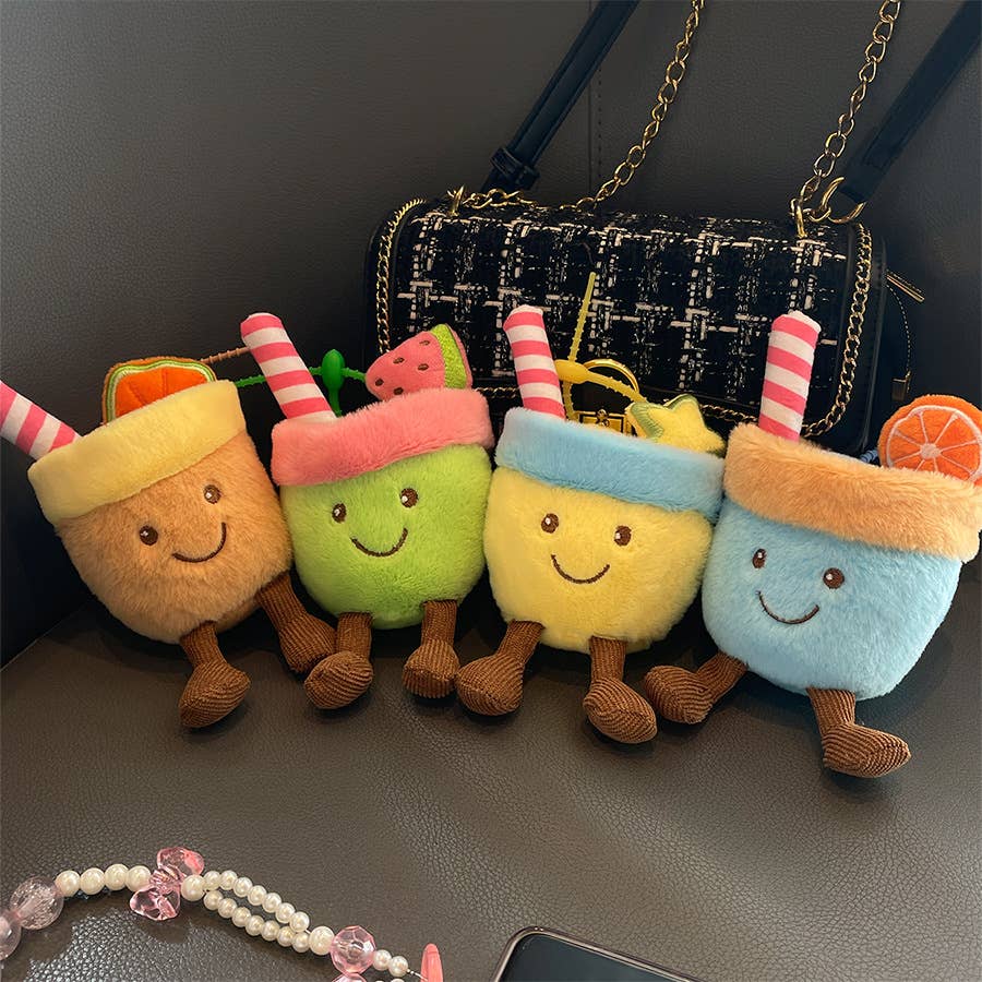 Summer Fruit Soda plush toy keychain charm gift