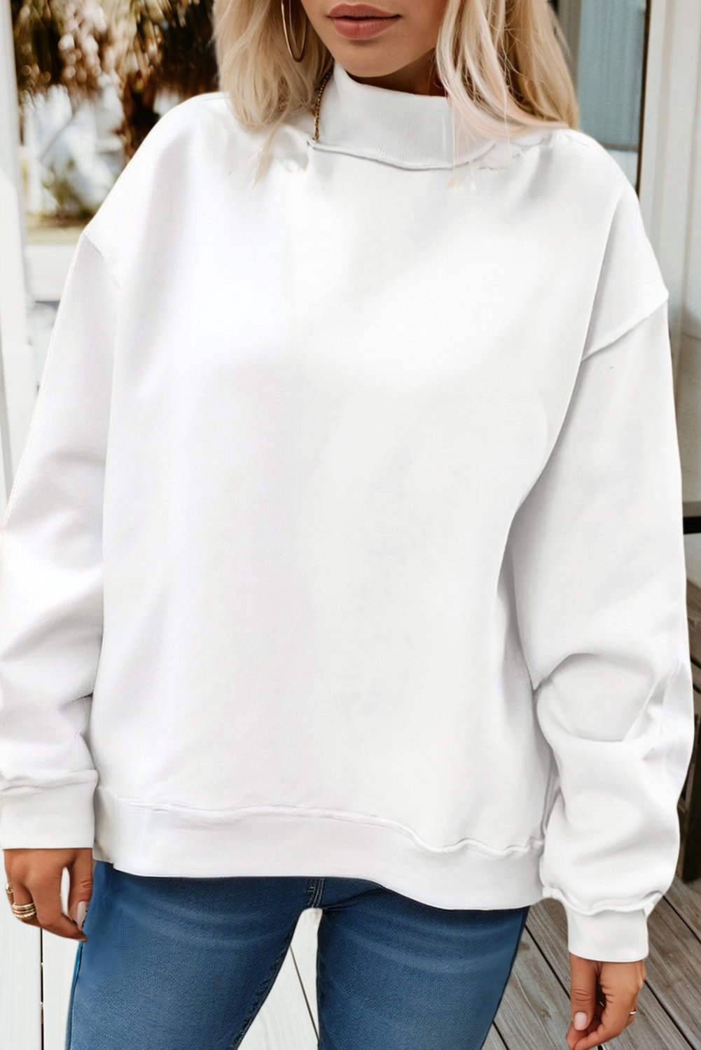66 Game Day Oversize Reversible Mock Neck Sweatshirt (S-XL)