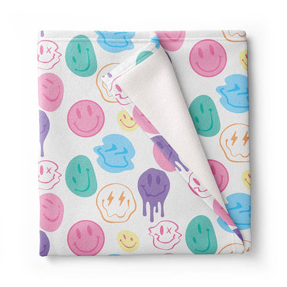 Happy Sherbet Fuzzy Throw Blanket
