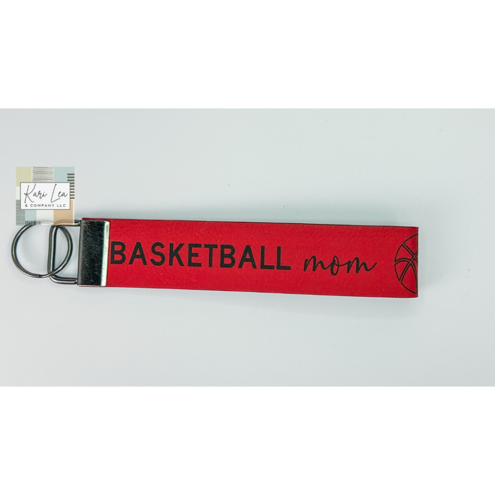 Leather Wristlet - Basketball Mom (Red)|8375