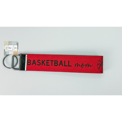 Leather Wristlet - Basketball Mom (Red)|8375