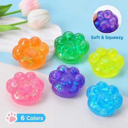 Glitter Cat Paw Slow Rising Squishy Stress Relief Toy