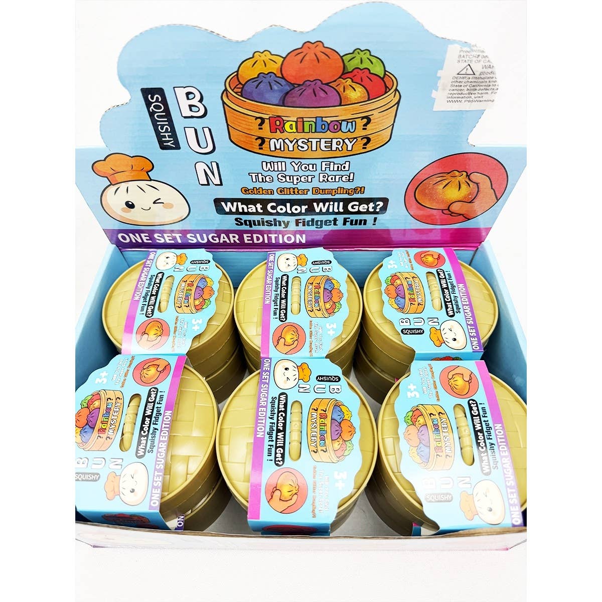 Mystery Sugar Glittered Dumpling Squishy with Steamer