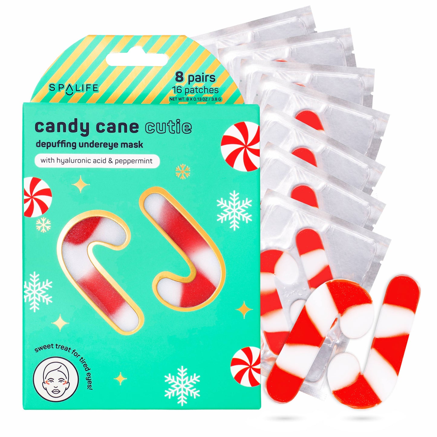 Christmas Holiday Candy Cane Cutie Undereye Patches | 8 Pk