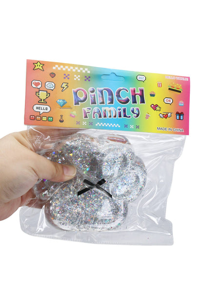5 Inch Glittery Animal Paw Ribbon Mochi Sticky Squishy Bag