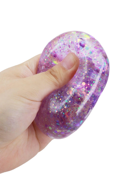Shimmery Glitter Cube Putty Filled Squishy - 12 Pcs
