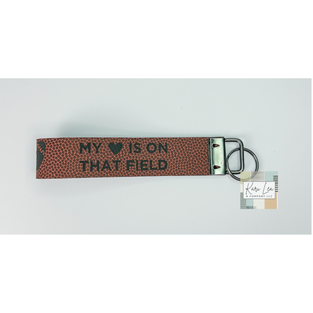 Leather Wristlet - Football Mom (Football Pattern)|8341