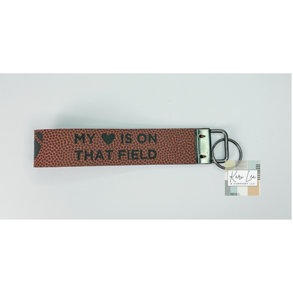 Leather Wristlet - Football Mom (Football Pattern)|8341