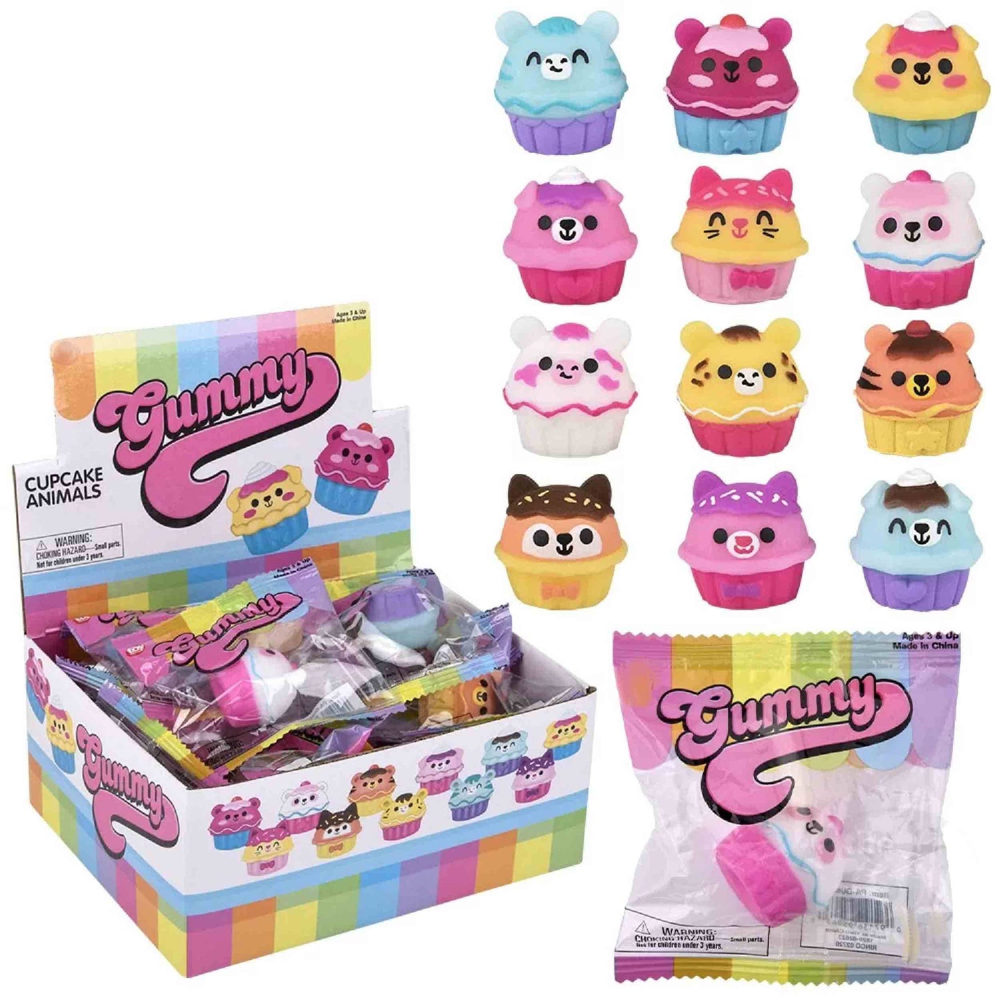 Gummy Cupcake Animals Toy