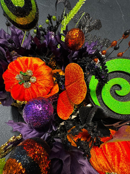 QUEEN OF HALLOWEEN DELUXE XL SKULL WREATH 35x39|9482