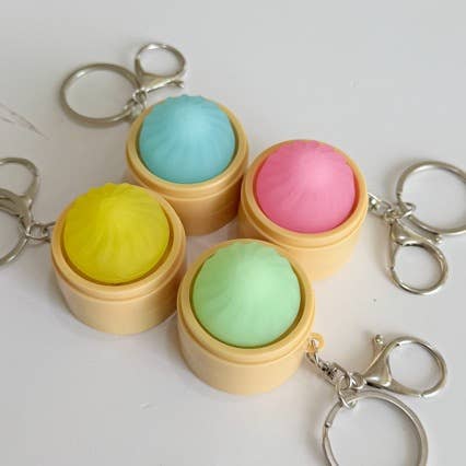 Cute Mini DUMPLINGS Press Button Keychain Bag Charm