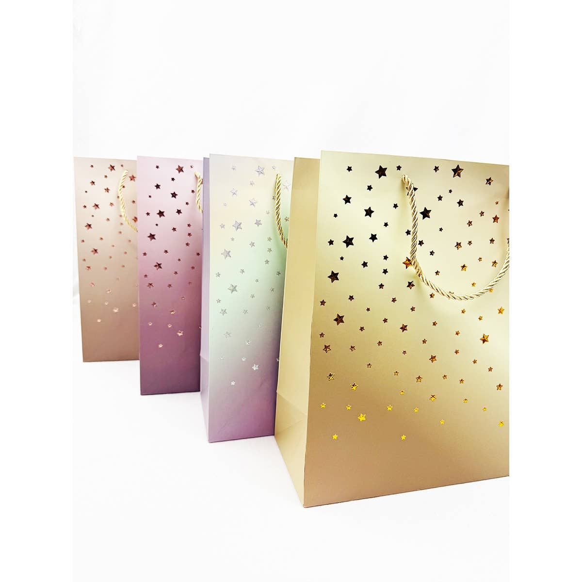 Ombre Star Design Embossed Gift Bag