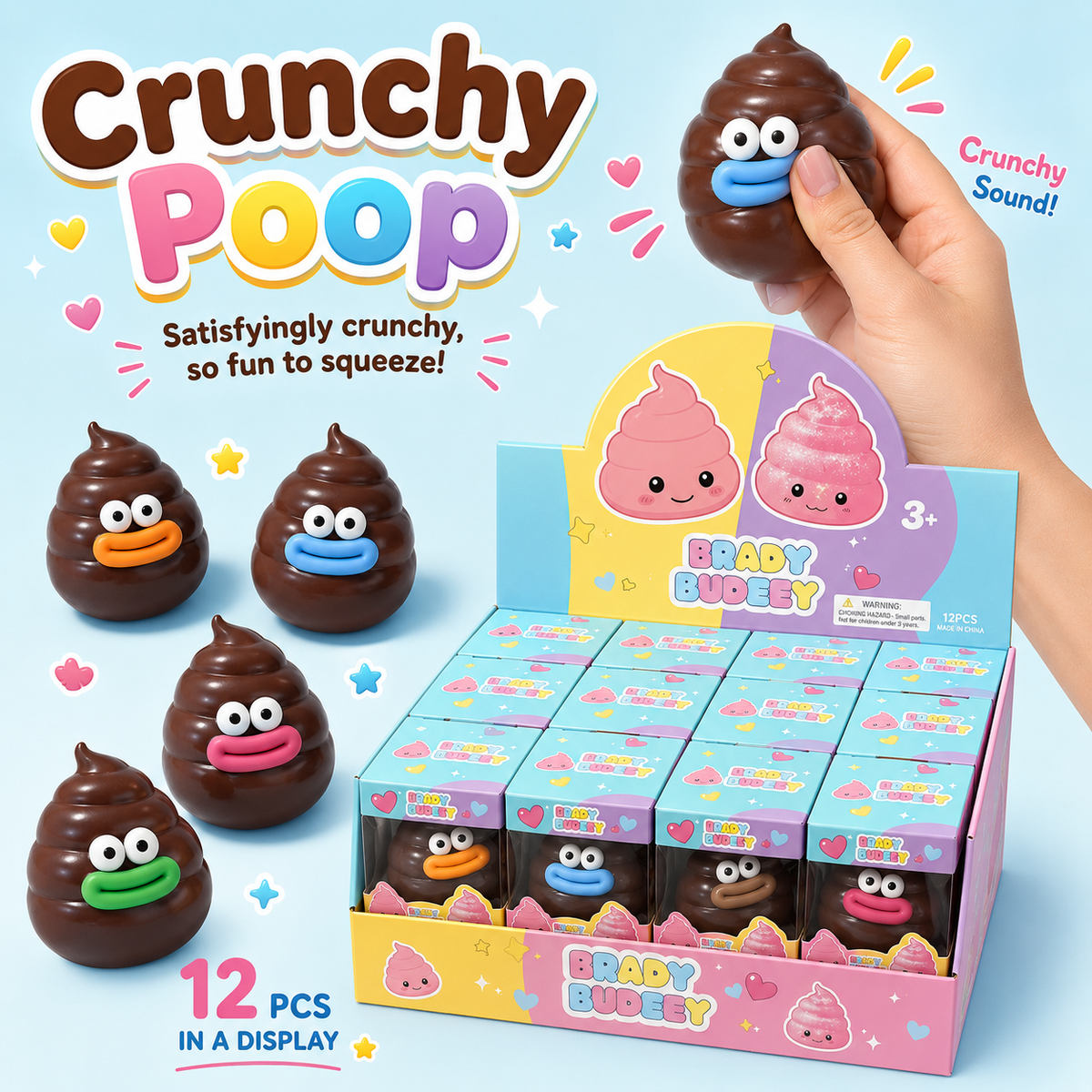 Crunchy Poop ASMR Squishy — Assorted Colors