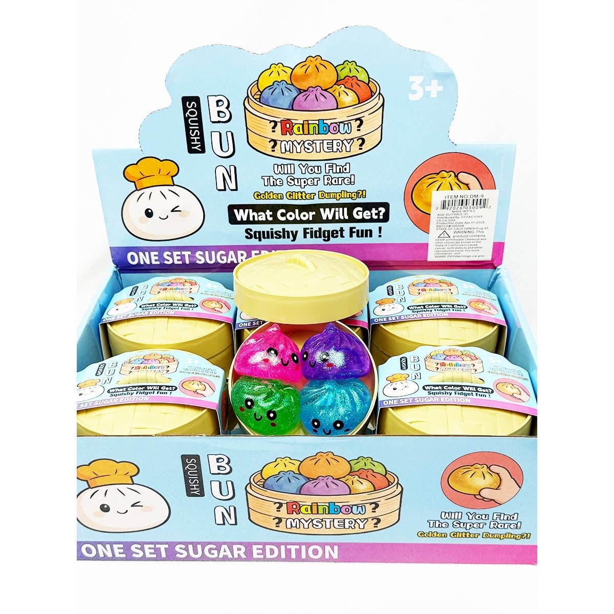 4pc Set Mini Maltose Glitter Dumpling Squishy