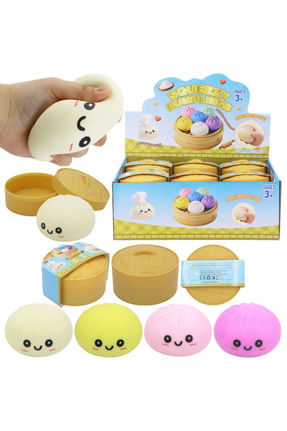 Solid Bao Bun Dumpling Gel Slime Filled Squishy - 12 Pcs