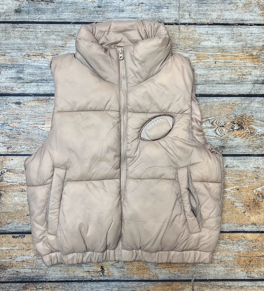 Football Khaki Puffer Vest|8112