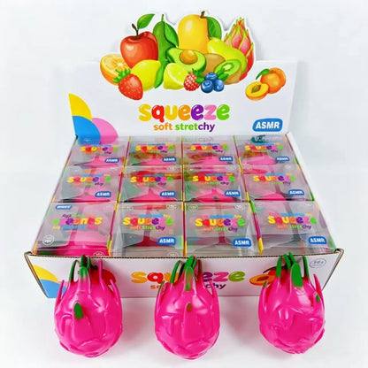 Crunchy Block-Filled Dragon Fruit Squishy Toy
