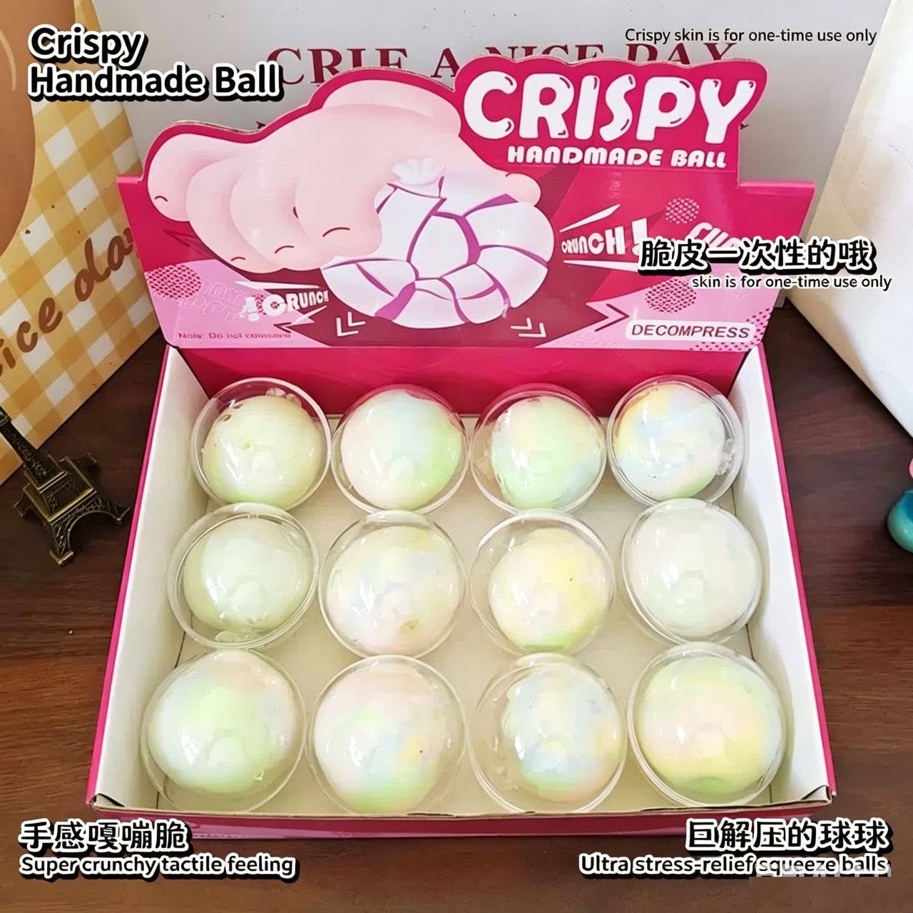 Cotton Candy  Crispy Crunch Squishy Ball