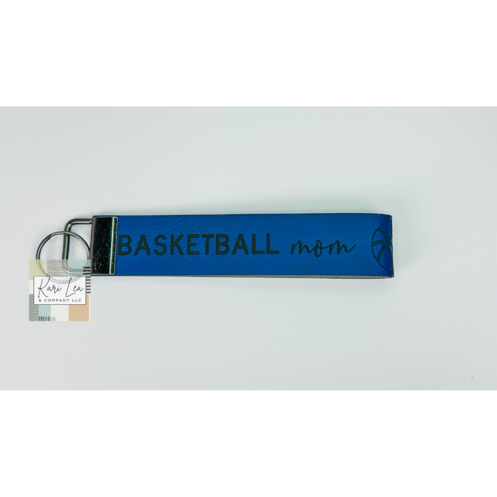 Leather Wristlet - Basketball Mom (Blue/Black)|8383